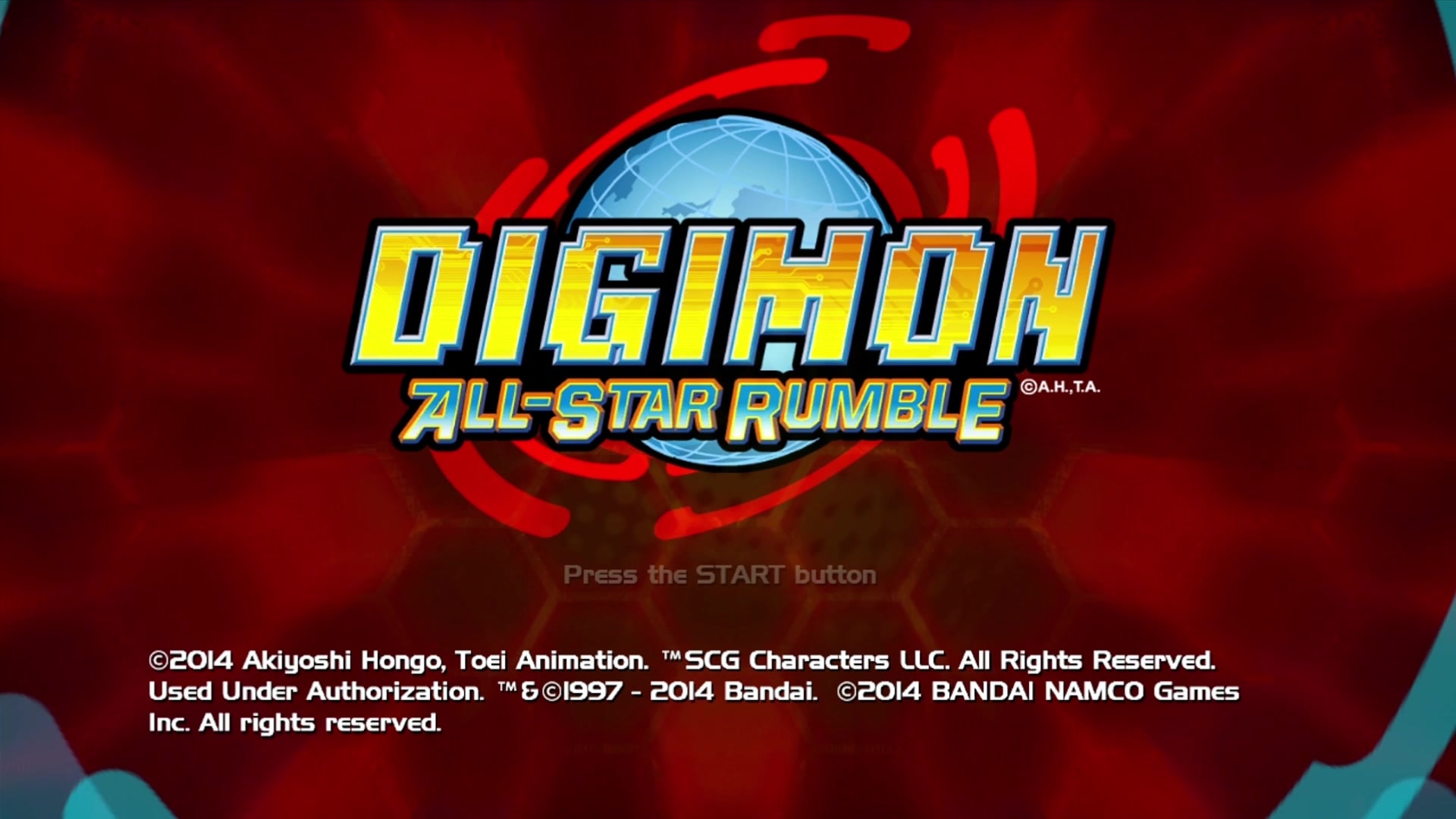 Digimon All-Star Rumble title screen for Xbox 360